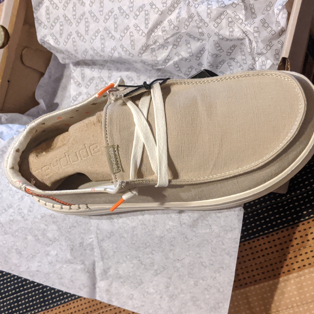 Hey Dude Women's Sneakers in Beige and White